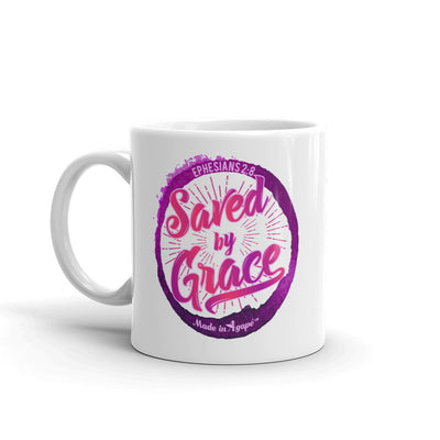 Saved By Grace - Coffee Mug-11oz-Left Handle-Made In Agapé