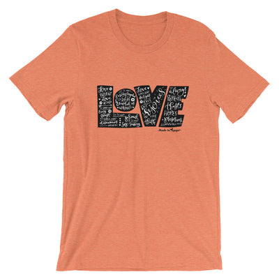 LOVE Protects - Cozy Fit Short Sleeve Tee-Heather Orange-S-Made In Agapé