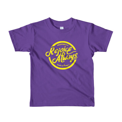 Rejoice Always - Kids T-Shirt-Purple-2yrs-Made In Agapé
