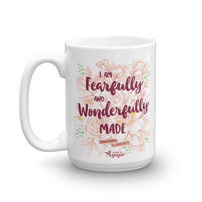 Fearfully And Wonderfully Made - Coffee Mug-15oz-Left Handle-Made In Agapé