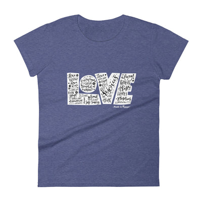 LOVE Protects - Ladies' Fit Tee-Heather Blue-S-Made In Agapé