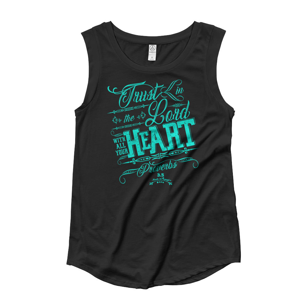 Trust In the Lord - Ladies' Cap Sleeve-Black-S-Made In Agapé