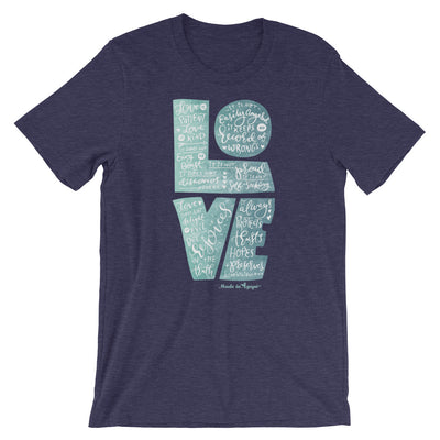 LOVE is Patient - Cozy Fit Short Sleeve Tee-Heather Midnight Navy-XS-Made In Agapé