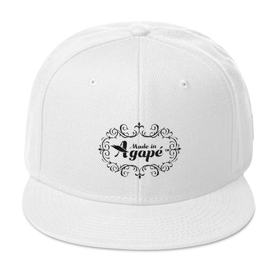 Made In Agape™ - Snapback Hat-White-Made In Agapé