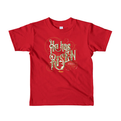 He Has Risen - Kids T-Shirt-Red-2yrs-Made In Agapé