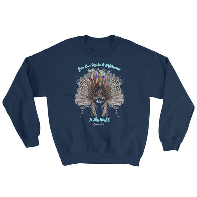 Make A Difference In This World - Women's Sweatshirt-Navy-S-Made In Agapé