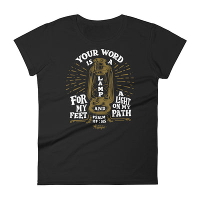 Lamp For Feet And Light On Path - Ladies' Fit Tee-Black-S-Made In Agapé