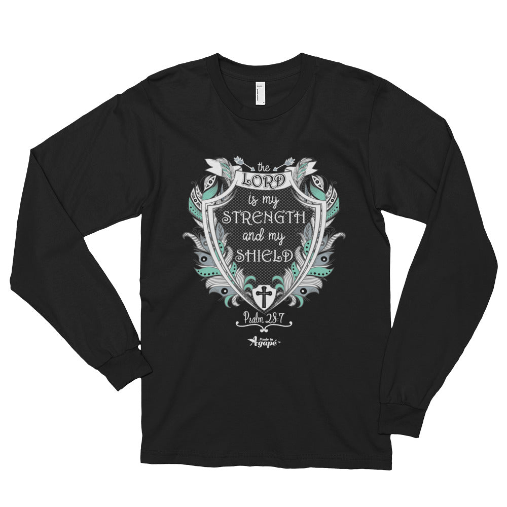 Lord Is My Strength And Shield - Unisex Long Sleeve Shirt-Black-S-Made In Agapé