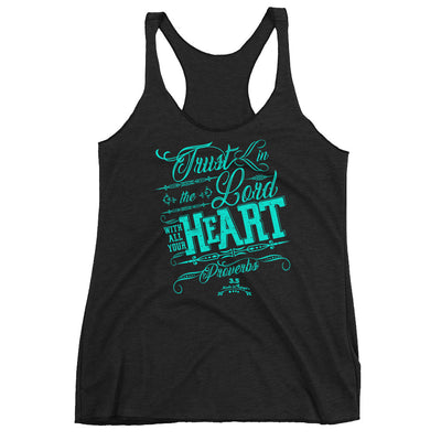 Trust In the Lord - Ladies' Triblend Racerback Tank-Vintage Black-XS-Made In Agapé