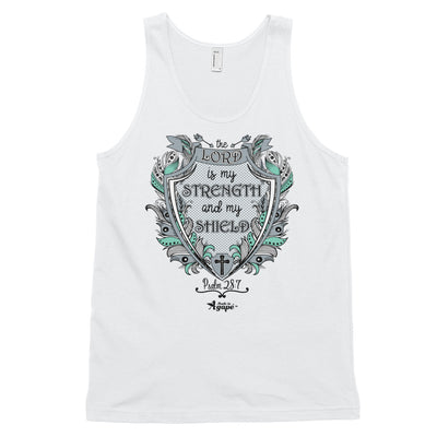 Lord Is My Strength And Shield - Unisex Tank-White-XS-Made In Agapé
