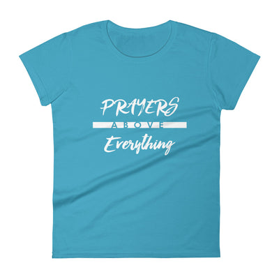 Prayers Above Everything - Ladies' Fit Tee-Caribbean Blue-S-Made In Agapé