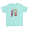 Agapé Feathers and Wings - Youth Short Sleeve Tee-Teal Ice-S-Made In Agapé