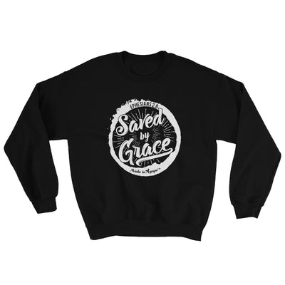 Saved By Grace - Men's Sweatshirt-Black-S-Made In Agapé