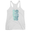 LOVE Is Patient - Ladies' Triblend Racerback Tank-Heather White-XS-Made In Agapé