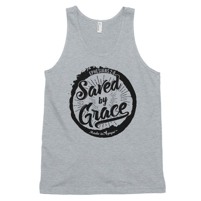 Saved By Grace - Unisex Tank-Heather Grey-XS-Made In Agapé
