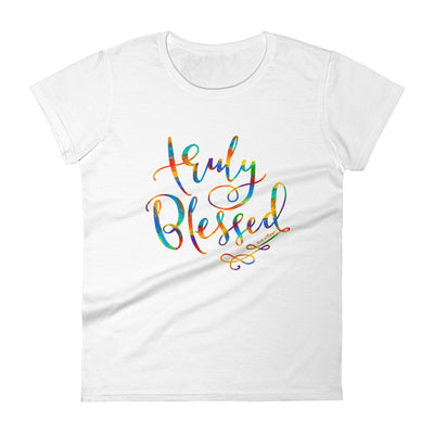 Truly Blessed - Ladies' Fit Tee-White-S-Made In Agapé