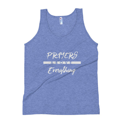 Prayers Over Everything - Unisex Triblend Tank-Athletic Blue-XS-Made In Agapé