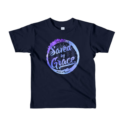 Saved By Grace - Kids T-Shirt-Navy-2yrs-Made In Agapé