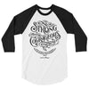 Be Strong And Courageous - Unisex 3/4 Sleeve Raglan Baseball Tee-White/Black-XS-Made In Agapé