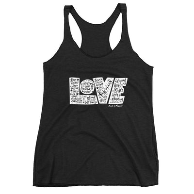 LOVE Protects - Ladies' Triblend Racerback Tank-Vintage Black-XS-Made In Agapé