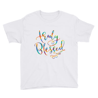 Truly Blessed - Youth Short Sleeve Tee-White-XS-Made In Agapé