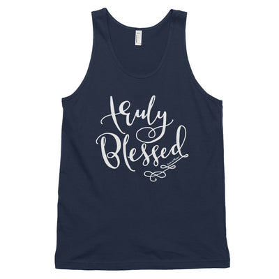 Truly Blessed - Unisex Tank-Navy-XS-Made In Agapé