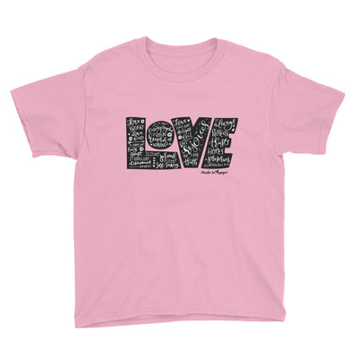 LOVE Protects - Youth Short Sleeve Tee-CharityPink-XS-Made In Agapé