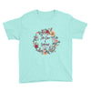 His Grace Is Sufficient - Youth Short Sleeve Tee-Teal Ice-S-Made In Agapé