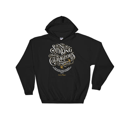 Be Strong and Courageous - Men's Hoodie-Black-S-Made In Agapé