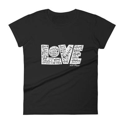 LOVE Protects - Ladies' Fit Tee-Black-S-Made In Agapé