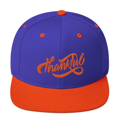 Thankful - Snapback Hat-Royal/ Orange-Made In Agapé