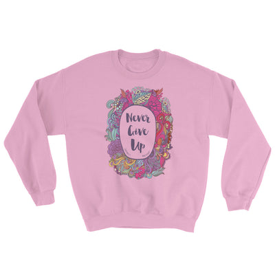 Never Give Up - Women's Sweatshirt-Light Pink-S-Made In Agapé