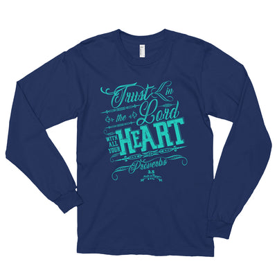Trust In the Lord - Unisex Long Sleeve Shirt-Navy-S-Made In Agapé