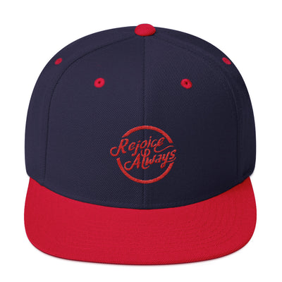 Rejoice Always - Snapback Hat-Navy/ Red-Made In Agapé