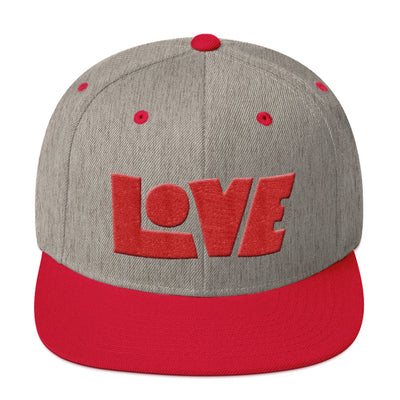 LOVE Protects - Snapback Hat-Heather Grey/ Red-Made In Agapé