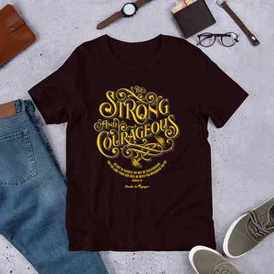 Be Strong and Courageous - Unisex Crew-Oxblood Black-S-Made In Agapé