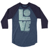 Love Is Patient - Unisex 3/4 Sleeve Raglan Baseball Tee-Heather Denim/Navy-XS-Made In Agapé