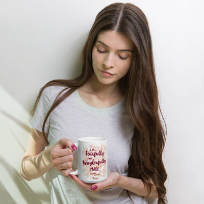 Fearfully And Wonderfully Made - Coffee Mug-Woman holding mug-Made In Agapé